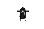 Penguin baby black vector concept