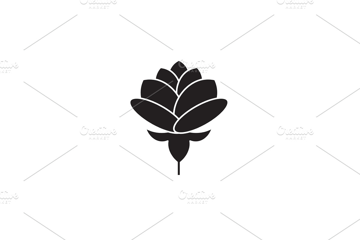 Peony black vector concept icon in Illustrations - product preview 8