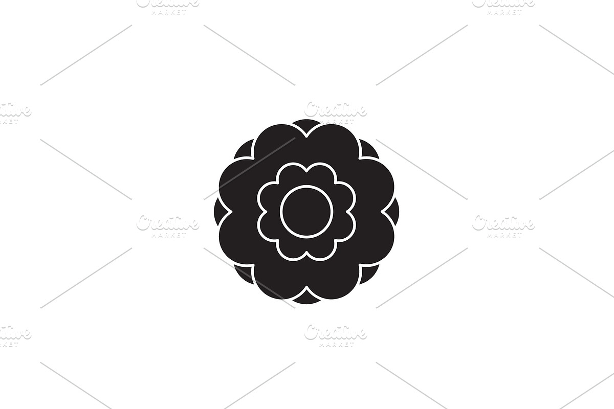 Peony flower black vector concept in Illustrations - product preview 8