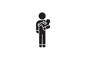 Person with baby black vector