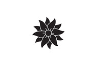 Petunia black vector concept icon