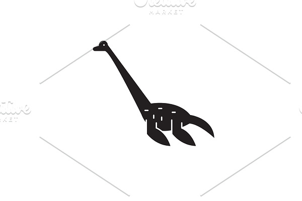 Plesiosaurus black vector concept