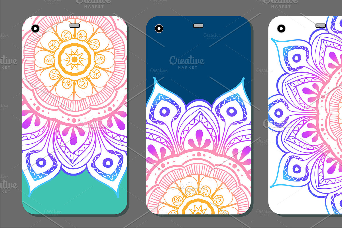 Phone case mandala design set in Illustrations - product preview 8