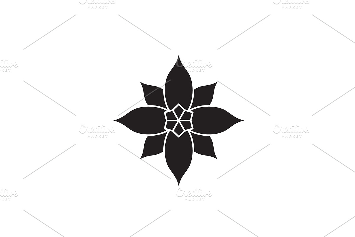 Poinsettia black vector concept icon in Objects - product preview 8