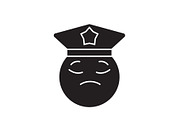 Policeman emoji black vector concept