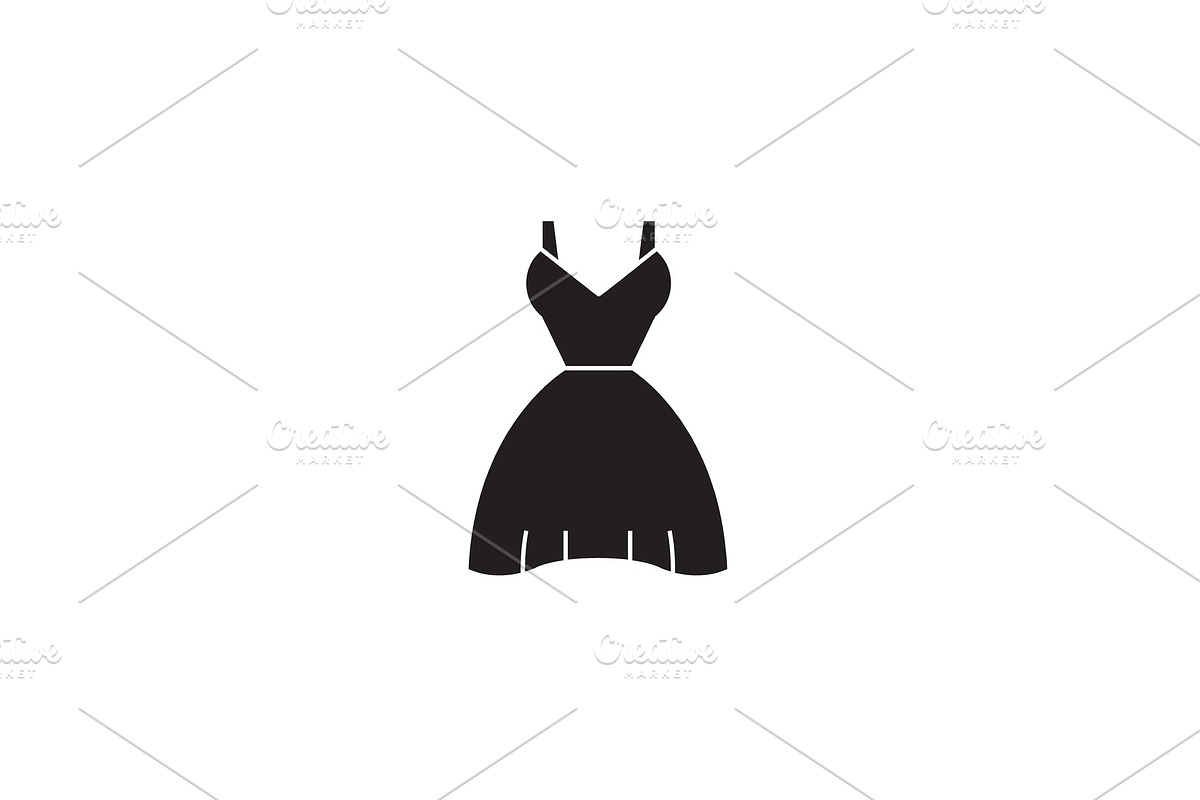Pom dress black vector concept icon in Illustrations - product preview 8