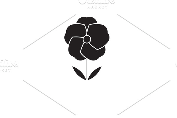 Poppy flower black vector concept