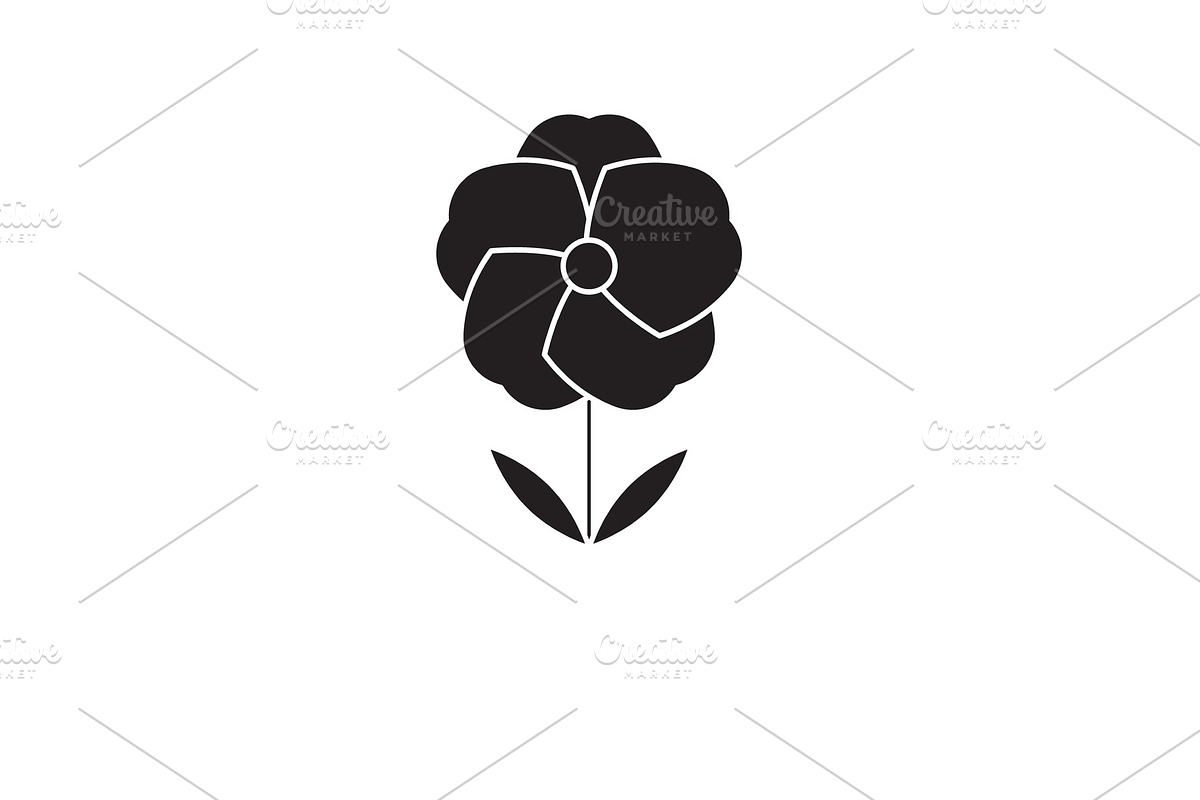 Poppy flower black vector concept in Illustrations - product preview 8