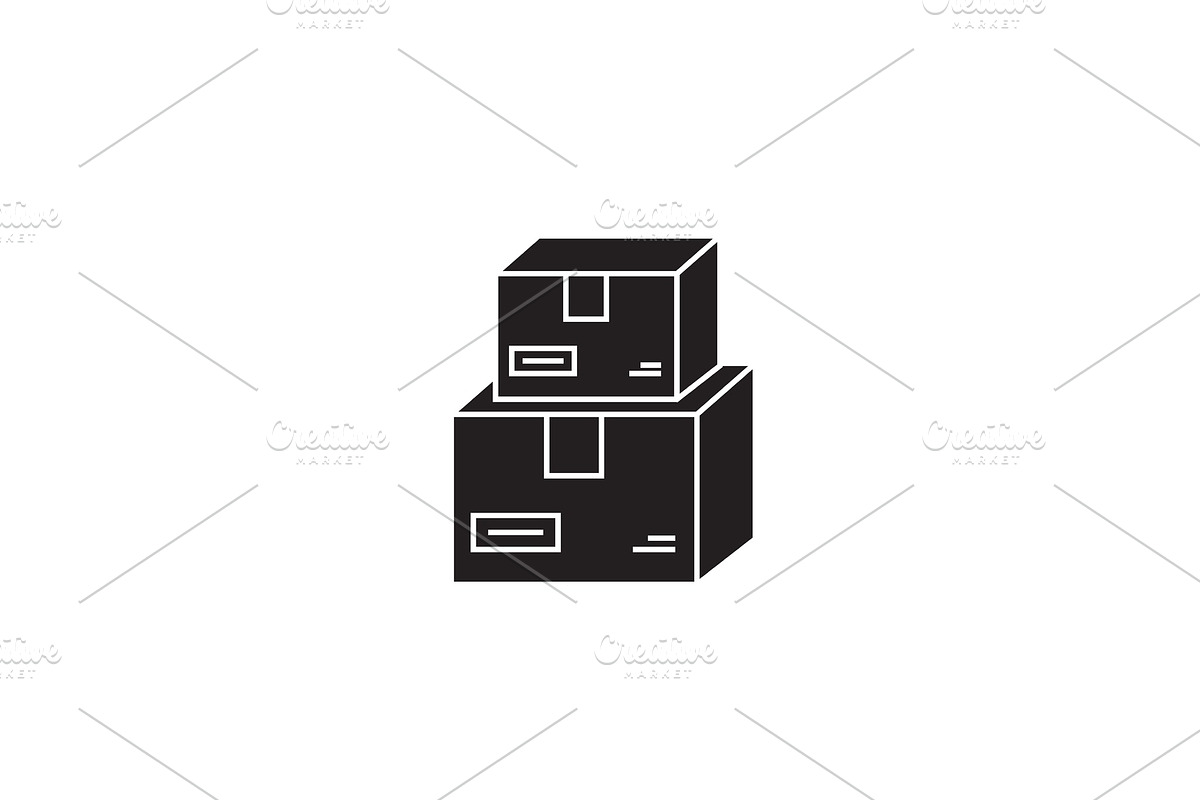 Postal service black vector concept in Illustrations - product preview 8