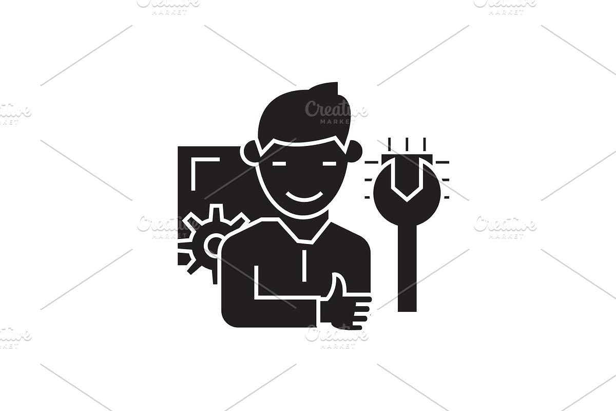 Professional service black vector in Illustrations - product preview 8