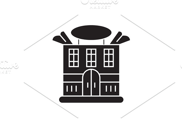 Prominent house black vector concept