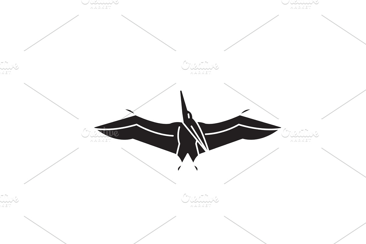 Pteranodon black vector concept icon in Illustrations - product preview 8