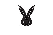 Rabbit head black vector concept