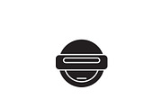 Robot emoji black vector concept