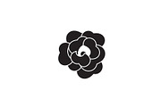 Rose flower black vector concept
