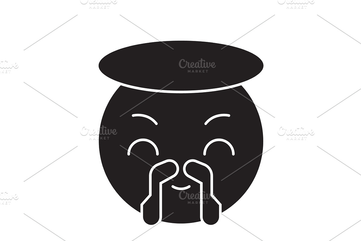 Saint emoji black vector concept in Illustrations - product preview 8
