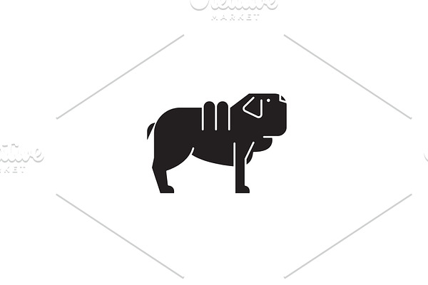 Shar pei dog black vector concept