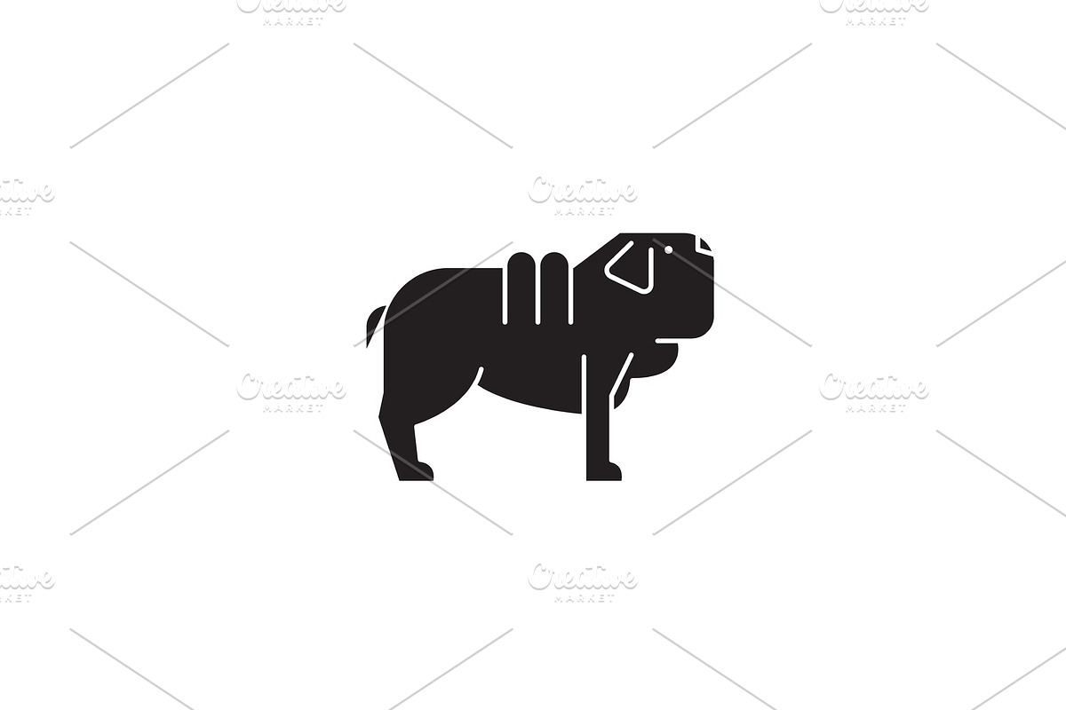 Shar pei dog black vector concept in Illustrations - product preview 8