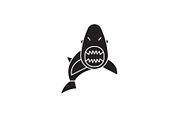 Shark black vector concept icon