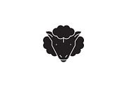 Sheep black vector concept icon