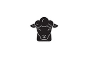 Sheep farm black vector concept icon