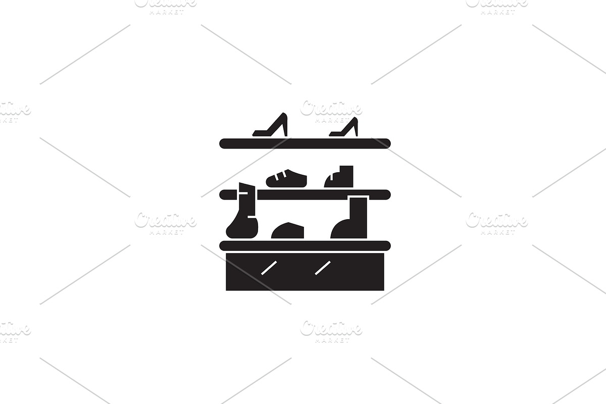 Shoe stand black vector concept icon in Illustrations - product preview 8