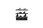 Shoe stand black vector concept icon