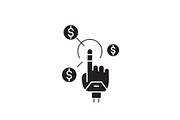 Simple earnings black vector concept