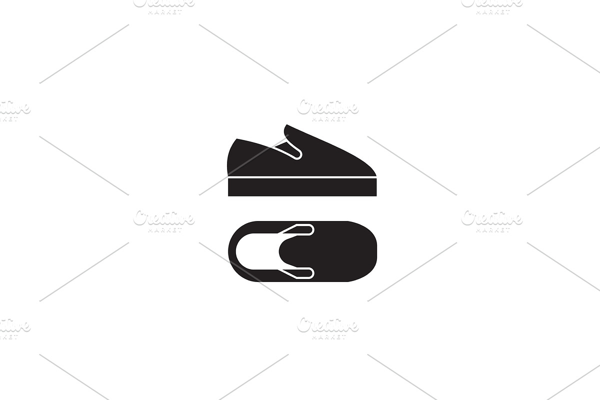 Slip-on shoes black vector concept in Illustrations - product preview 8
