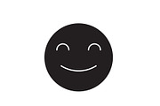 Smiling emoji black vector concept