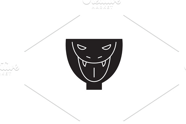Snake head black vector concept icon