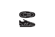 Sport sneakers black vector concept