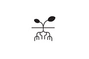 Sprout black vector concept icon