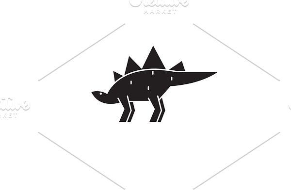 Stegosaurus black vector concept
