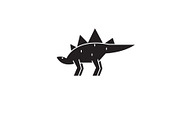 Stegosaurus black vector concept
