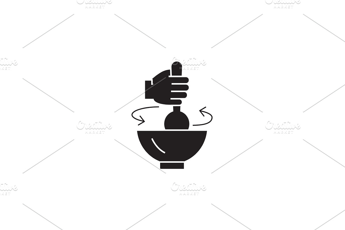 Stirring pot black vector concept in Illustrations - product preview 8