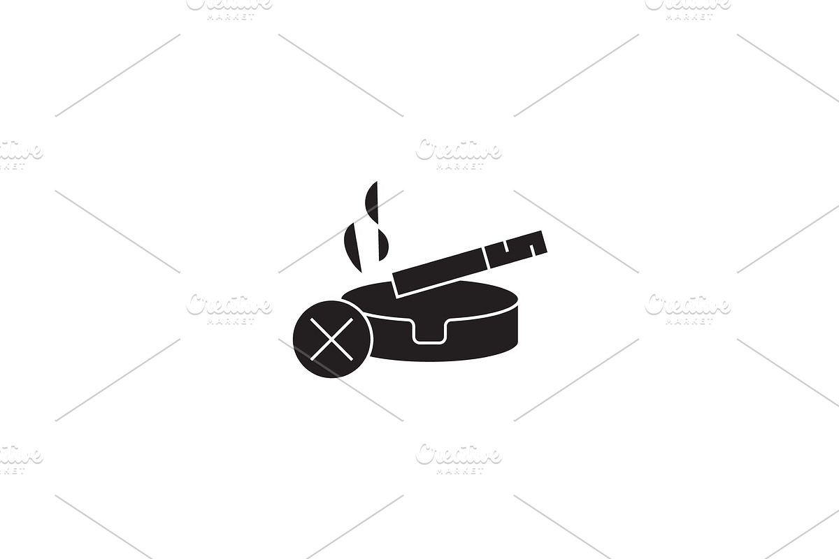 Stop smoking black vector concept in Textures - product preview 8
