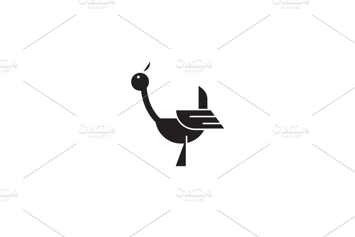 Stork black vector concept icon in Illustrations - product preview 8