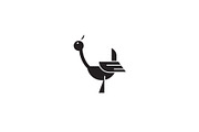 Stork black vector concept icon