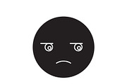 Suspicious emoji black vector