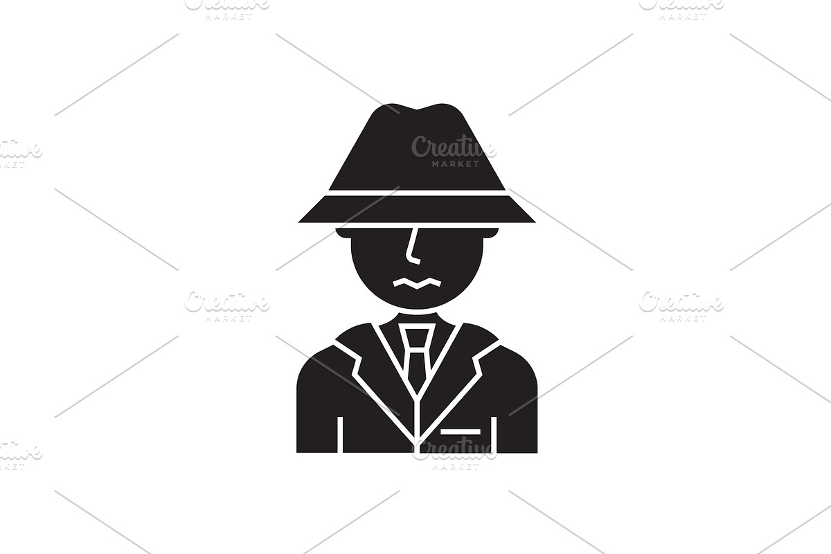 Suspicious person black vector in Illustrations - product preview 8