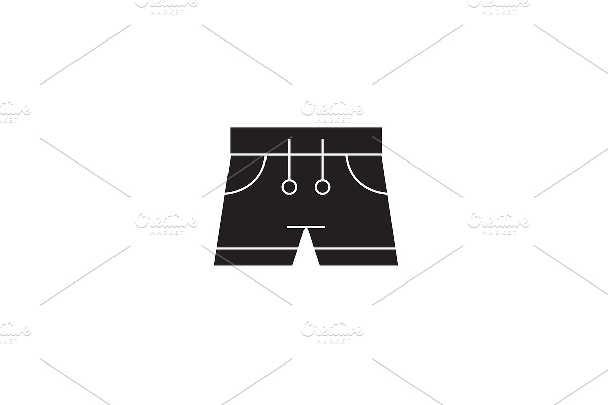 Swimming trunks black vector concept in Illustrations - product preview 8