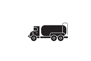Tank truck black vector concept icon