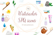 Watercolor SPA icons
