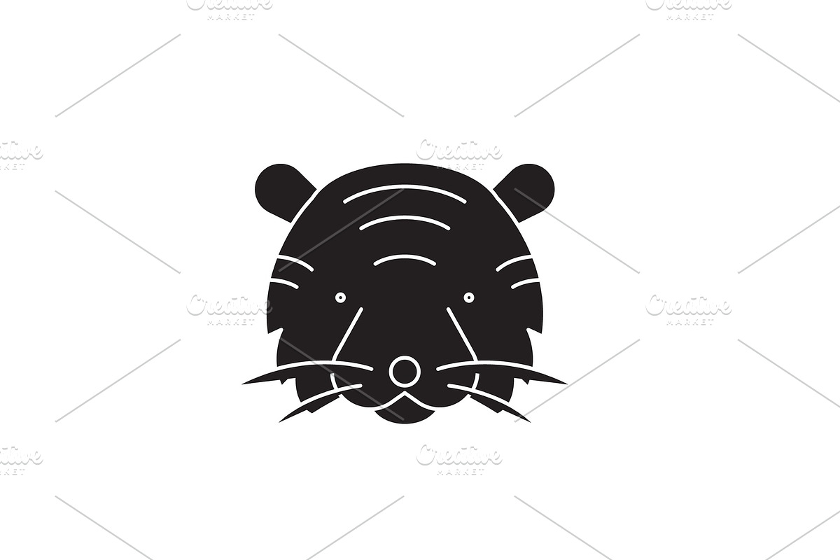 Tiger head black vector concept icon in Illustrations - product preview 8