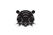 Tiger head black vector concept icon