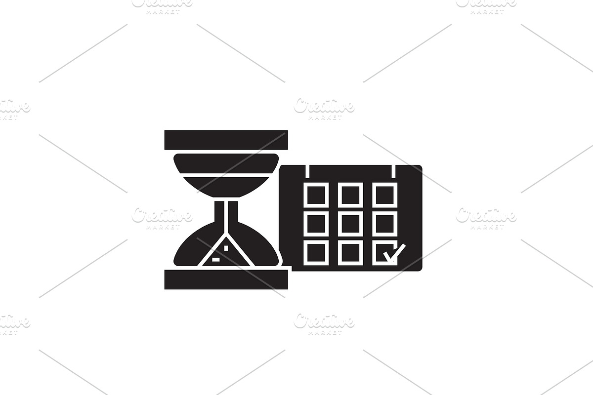 Time management black vector concept in Illustrations - product preview 8