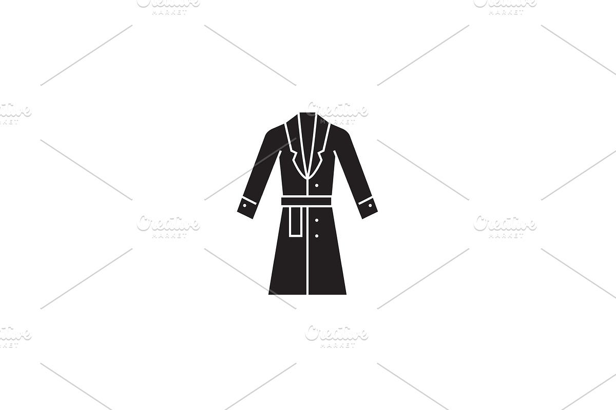 Topcoat, winter coat black vector in Illustrations - product preview 8