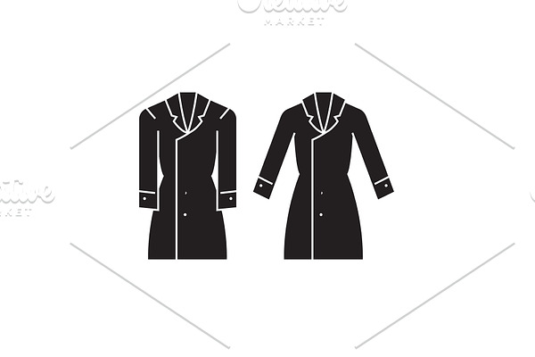 Trench coat black vector concept