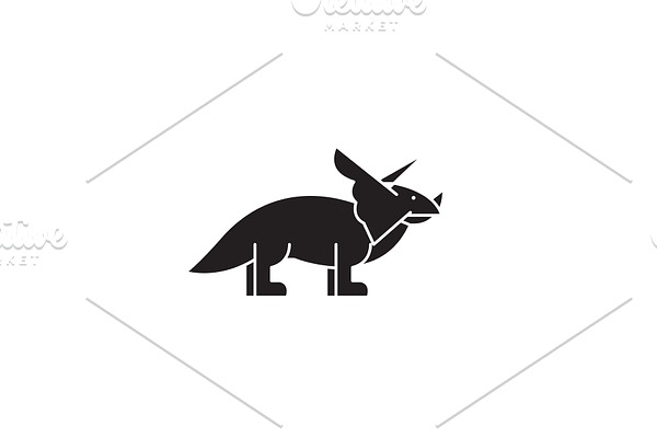 Triceratops black vector concept